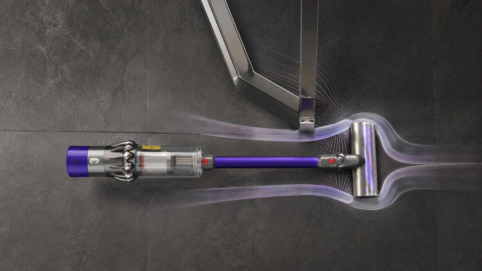 Dyson cordless vacuum airflow visualization