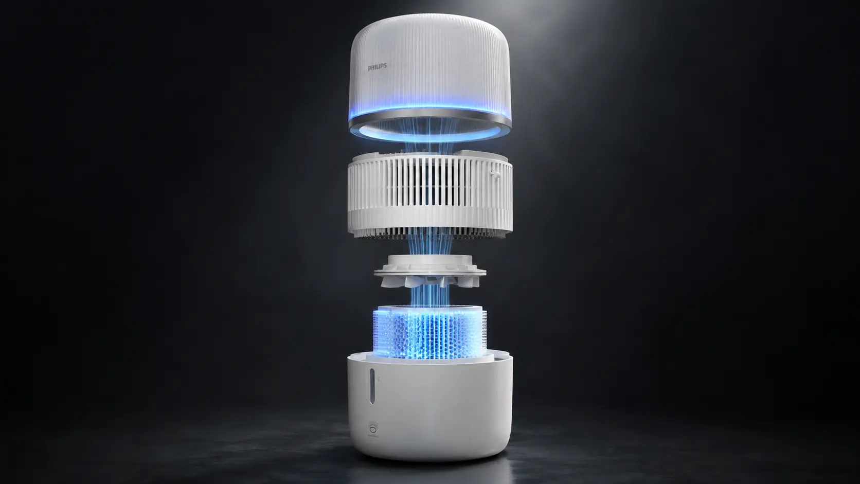 Exploded view of the Philips smart humidifier